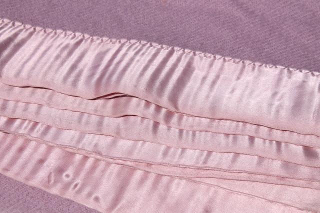 photo of lilac lavender purple wool blanket, 1950s vintage warm wooly bed blanket  #3