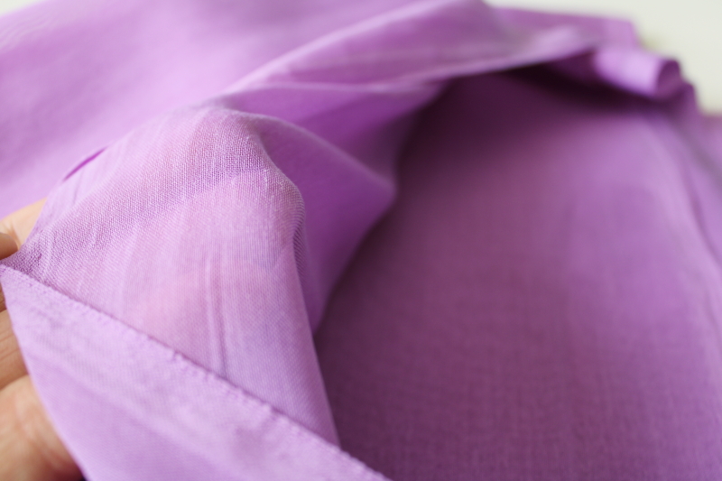 photo of lilac purple cotton poly blend voile fabric solid color soft flowy material #3