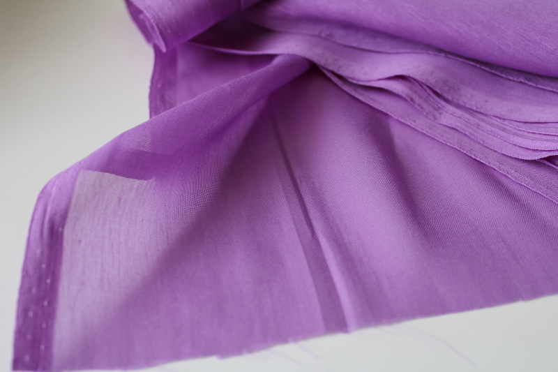 photo of lilac purple cotton poly blend voile fabric solid color soft flowy material #4