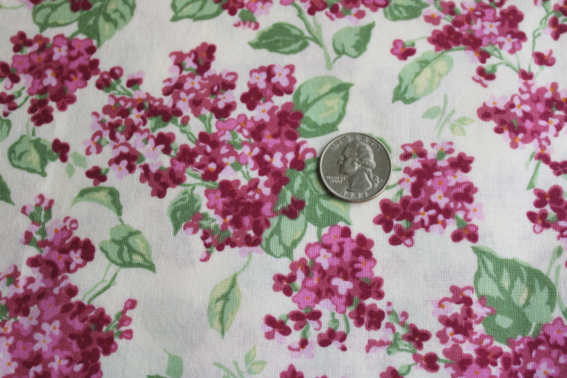 photo of lilacs floral print fabric, vintage Marcus Bros Karen Jarrar print quilting cotton  #3