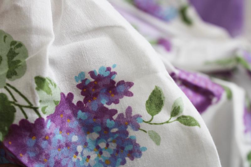 photo of lilacs print cotton pillow shams and curtain panels w/ lavender sheers, vintage granny chic  #5