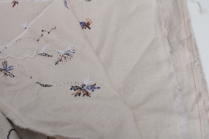 photo of linen color washed cotton fabric w/ machine embroidered floral lagenlook style #4