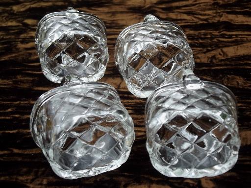 photo of little glass basket nut dishes, set of four tiny glass flower baskets #5