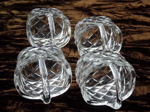 photo of little glass basket nut dishes, set of four tiny glass flower baskets #6