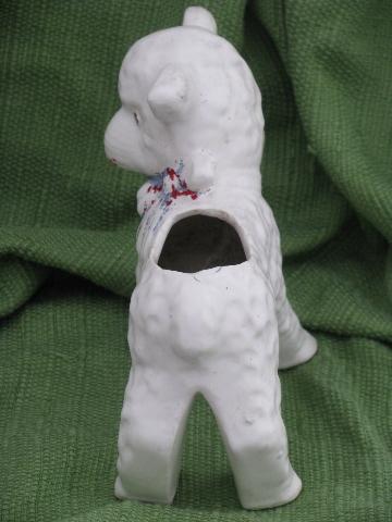 photo of little lamb planter for baby or Easter, vintage USA pottery - McCoy? #4