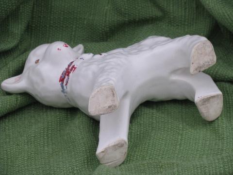 photo of little lamb planter for baby or Easter, vintage USA pottery - McCoy? #5