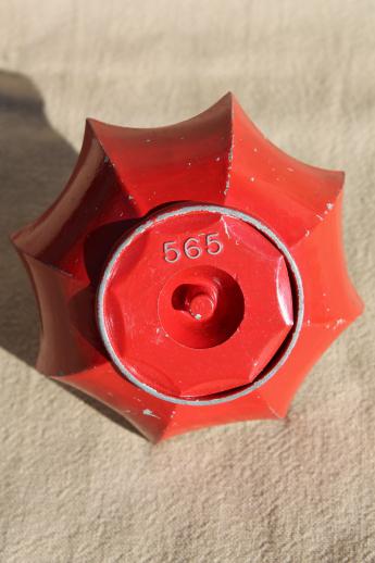 photo of little red umbrella ashtray or catchall dish, painted metal miniature umbrella #4