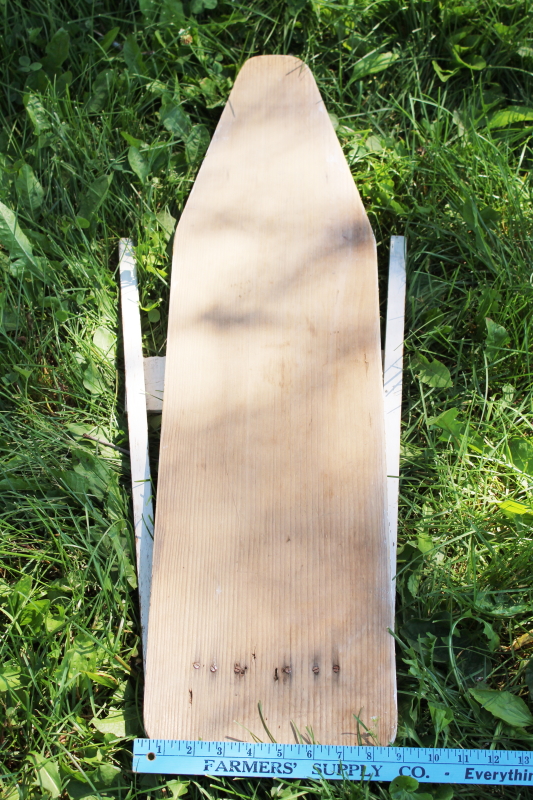 photo of little wood ironing board, folding table w/ shabby old original paint #5