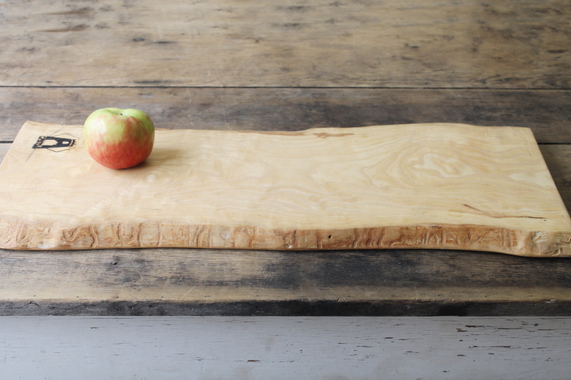 photo of live edge natural wood serving board, bread charcuterie tray hardwood plank #1