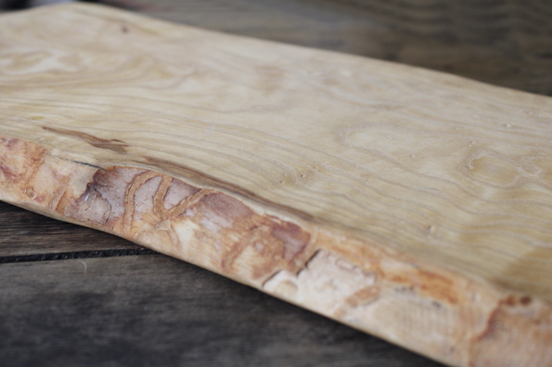 photo of live edge natural wood serving board, bread charcuterie tray hardwood plank #4