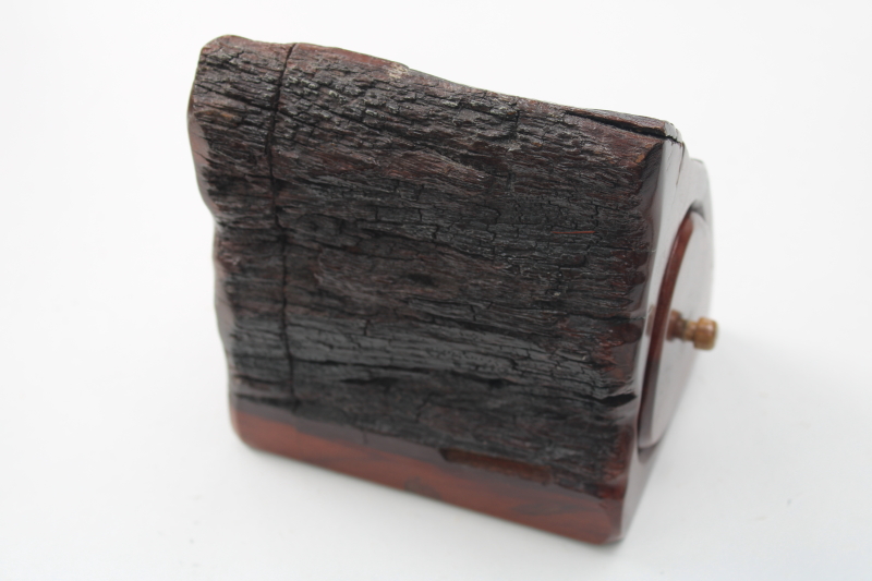 photo of live edge wood log trinket box, woodland gnome home rustic house shape w/ tiny drawer #5