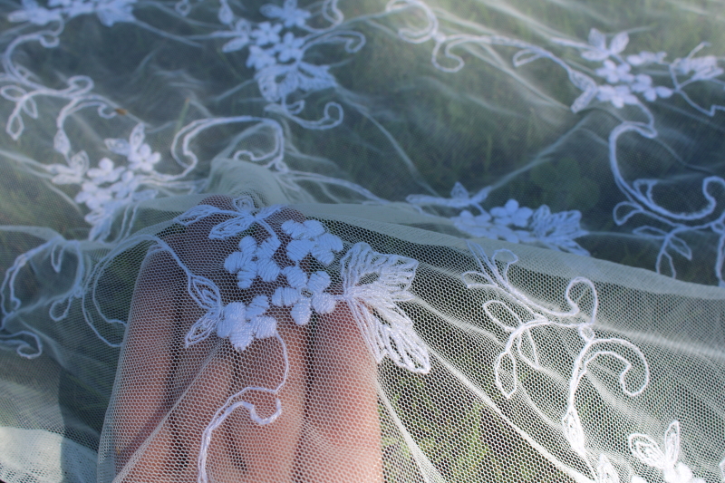 photo of long floaty vintage white lace panels, wedding decor canopy swags or banquet tablecloths #3