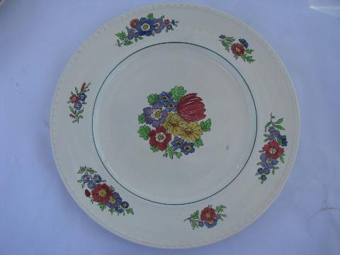 photo of lot 12 antique English china dinner plates, early 1900s Wedgwood patterns #6