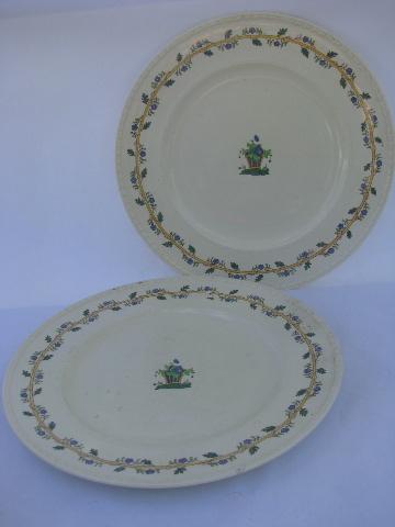 photo of lot 12 antique English china dinner plates, early 1900s Wedgwood patterns #8