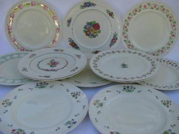 catalog photo of lot 12 antique English china dinner plates, early 1900s Wedgwood patterns