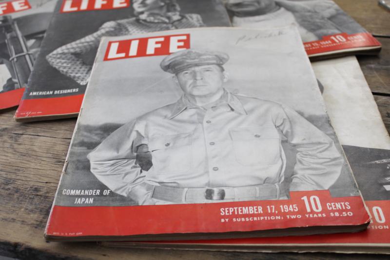 photo of lot 1940s vintage Life magazines, complete old advertising, WWII photos & news #3