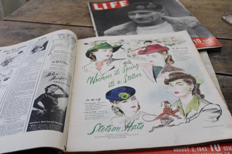 photo of lot 1940s vintage Life magazines, complete old advertising, WWII photos & news #10