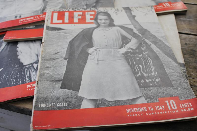 photo of lot 1940s vintage Life magazines, complete old advertising, WWII photos & news #21