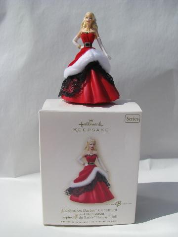 photo of lot 1997 and 2008 Hallmark Christmas ornaments, Wedding Barbie and Ken #4