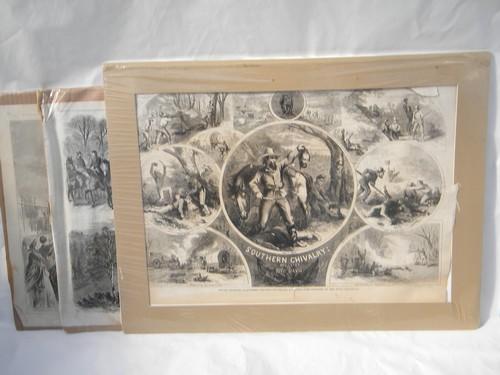 photo of lot 3 antique 1860s Harper's Weekly Civil War engravings Thomas Nast #1