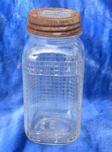 photo of lot 3 hoosier vintage deco kitchen canister jars w/metal & glass lids #3