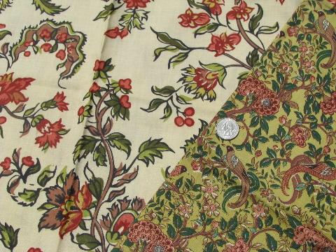 photo of lot 30s - 40s - 50s vintage floral print cotton decorator fabric, 12 prints #4