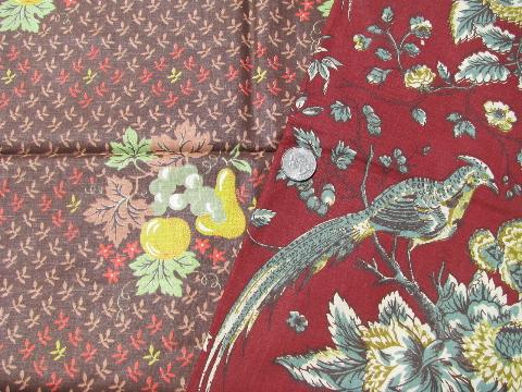 photo of lot 30s - 40s - 50s vintage floral print cotton decorator fabric, 12 prints #6