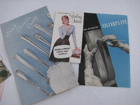 photo of lot 30s / 40s vintage sterling & silverplate flatware pattern advertising catalogs #5