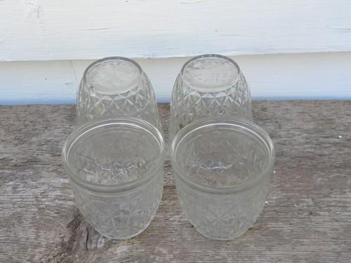 photo of lot 4 vintage Ball Quilted Crystal jelly jars for jam and preserves #1