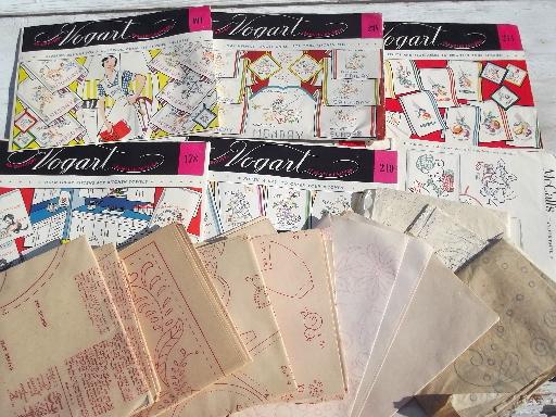 photo of lot 40s, 50s, 60s embroidery transfers, 1,000s of designs for vintage sewing #1