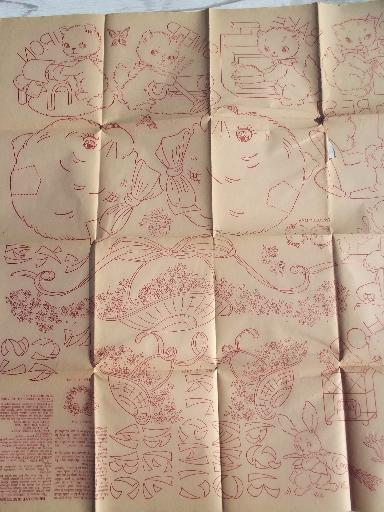 photo of lot 40s, 50s, 60s embroidery transfers, 1,000s of designs for vintage sewing #5