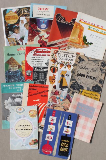 photo of lot 40s 50s 60s vintage cookbooks & recipe booklets, advertising cook books etc. #1