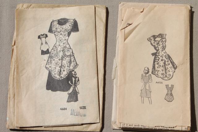 photo of lot 50s 60s 70d vintage apron sewing patterns, flirty half aprons, pinafores #3