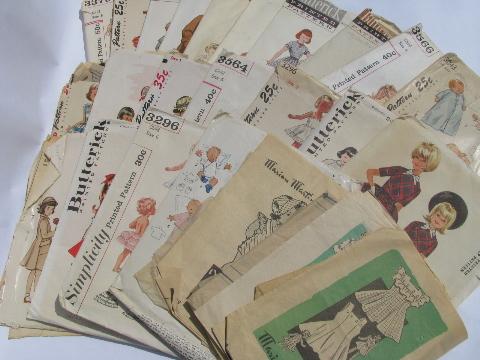 photo of lot 50s vintage heirloom sewing patterns, infant layettes, girls dresses #1