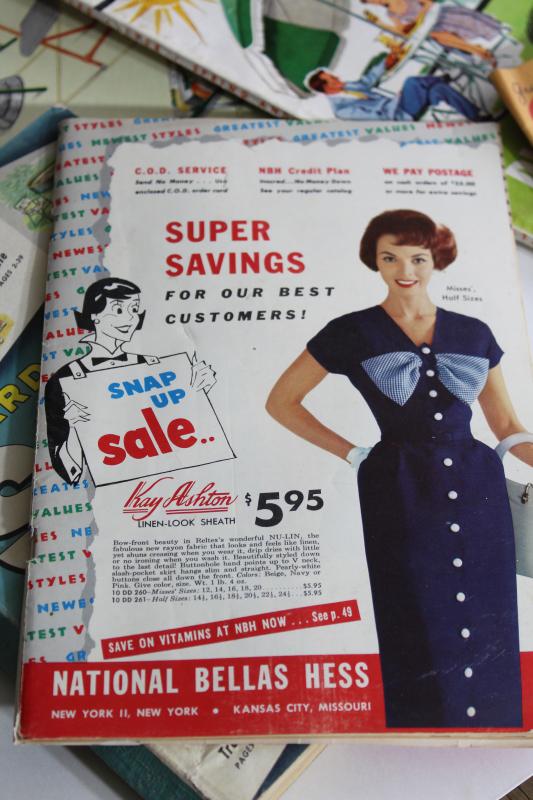 photo of lot 50s vintage mail order catalogs, mid-century department store sale books, retro graphics! #12