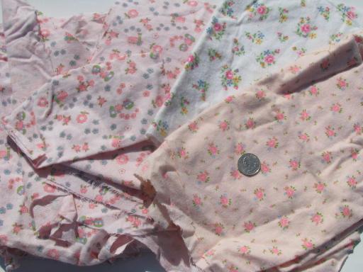 photo of lot 60s 70s vintage fabric scraps, novelty print sunbonnet girl etc. #2