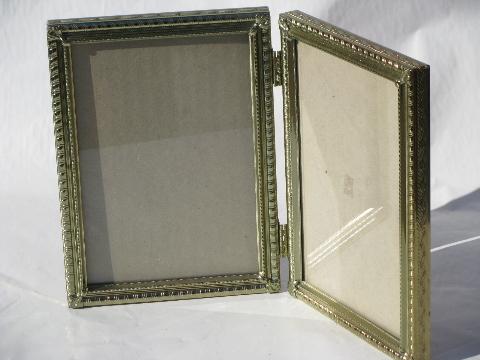 photo of lot 60s vintage ornate metal picture/photo/mirror frames, easel stands #6