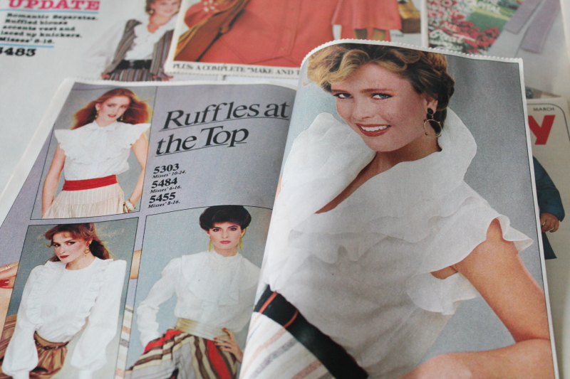photo of lot 70s 80s sewing pattern catalog leaflets, retro fashion design magazine style photos #3