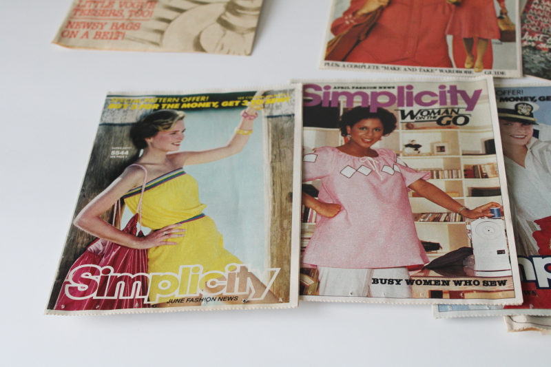 photo of lot 70s 80s sewing pattern catalog leaflets, retro fashion design magazine style photos #4