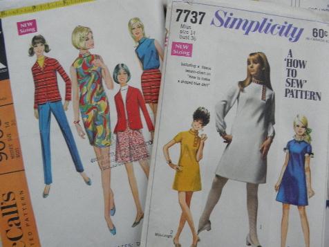 photo of lot 70s vintage sewing patterns, retro, boho, hippie pants, dresses, tops 34 to 38 bust #5