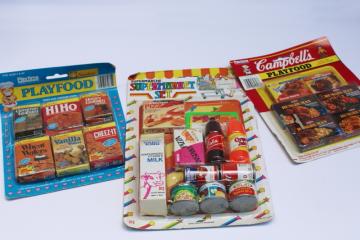 catalog photo of lot 90s vintage sealed toys play food mini brands real advertising cardboard package miniatures 