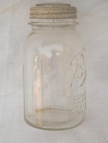 photo of lot Ball quart mason storage jars, hoosier vintage kitchen canisters #2