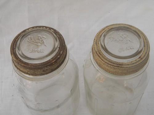 photo of lot Ball quart mason storage jars, hoosier vintage kitchen canisters #3