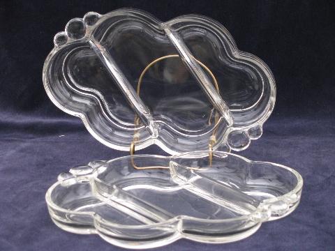 photo of lot Duncan and Miller vintage elegant glass relish Canterbury/Teardrop #1