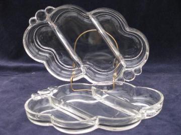 catalog photo of lot Duncan and Miller vintage elegant glass relish Canterbury/Teardrop