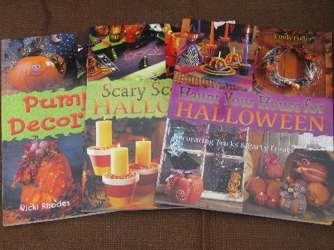 photo of lot Halloween craft books, party recipes, jack-o-lantern pumpkin carving #1