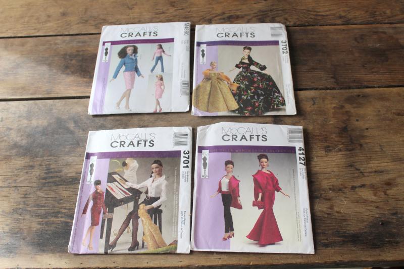 photo of lot McCalls Craft sewing patterns, doll clothes for Tyler Wentworth 16 inch fashion doll #1