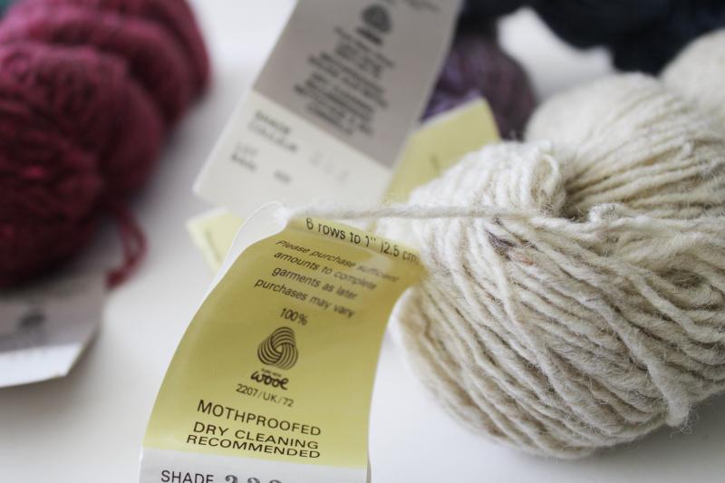 photo of lot Tahki designer tweed homespun worsted wool yarn, tweedy Donegal different colors #6