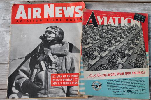 photo of lot WWII vintage flying magazines, Popular Aviation, Skyways, Flying Aces flyer pilots #5