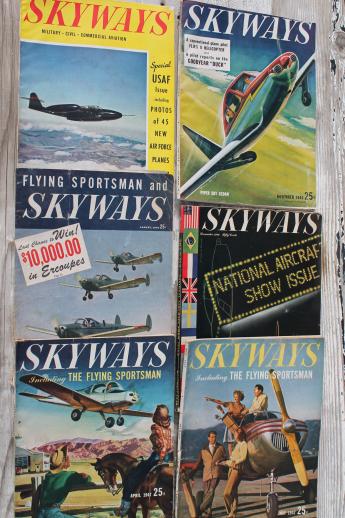 photo of lot WWII vintage flying magazines, Popular Aviation, Skyways, Flying Aces flyer pilots #6